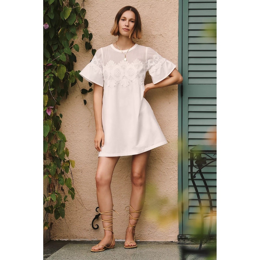 By Anthropologie 100% Cotton Poplin Mini Dress MSRP $158 NWT SIZE M